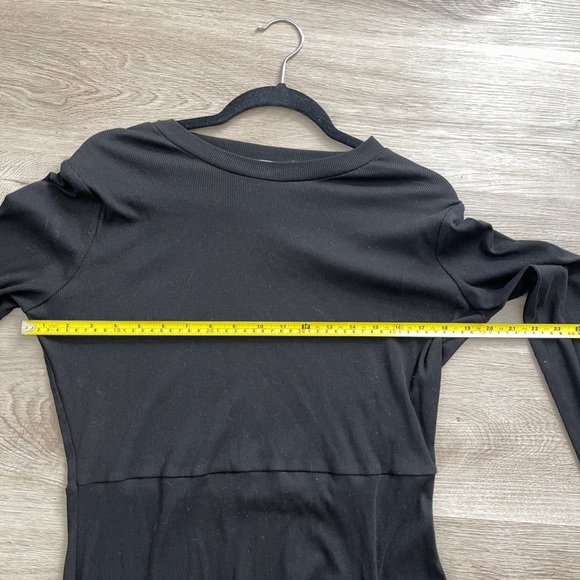 J. Brooks Womens Dress Size XL Black High Split Bodycon Ribbed Maxi - Picture 9 of 12